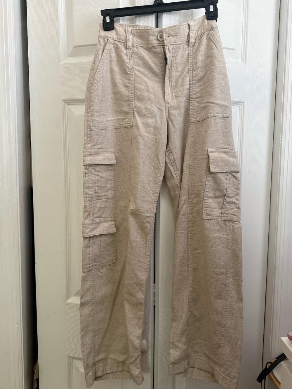 Hollister Light Beige Cargo Pants with Utility Pockets